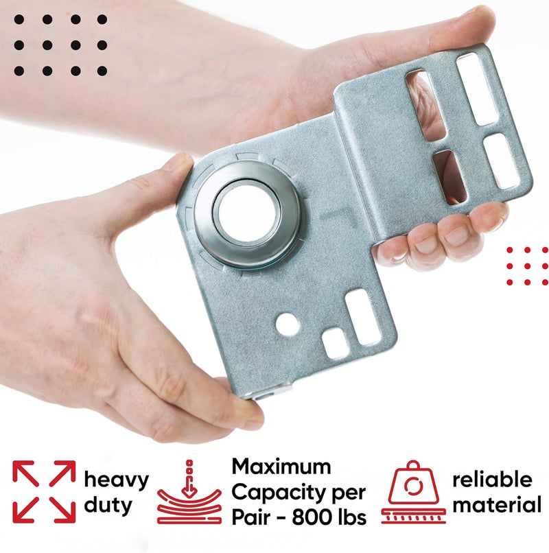 Granatan 3 3/8" Bearing End Plates Brackets, Residential Brackets for 2" Track Wood or Steel Doors, Garage Door Parts, One Pair Bearing Bracket - Image 3